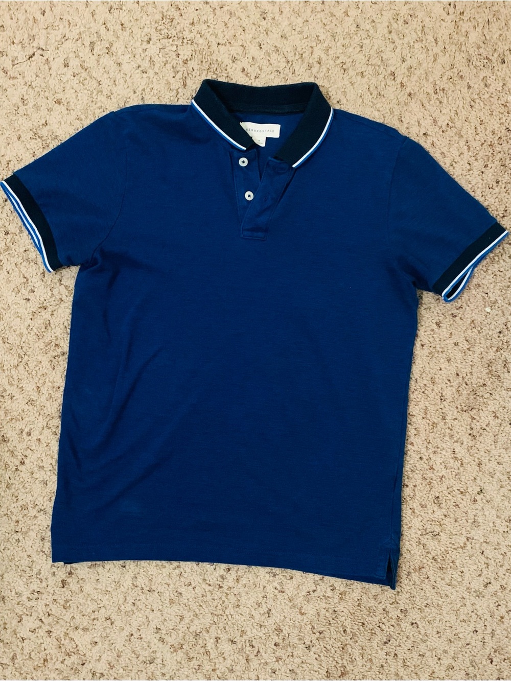 Aeropostale Royal Blue Polo with White Trim